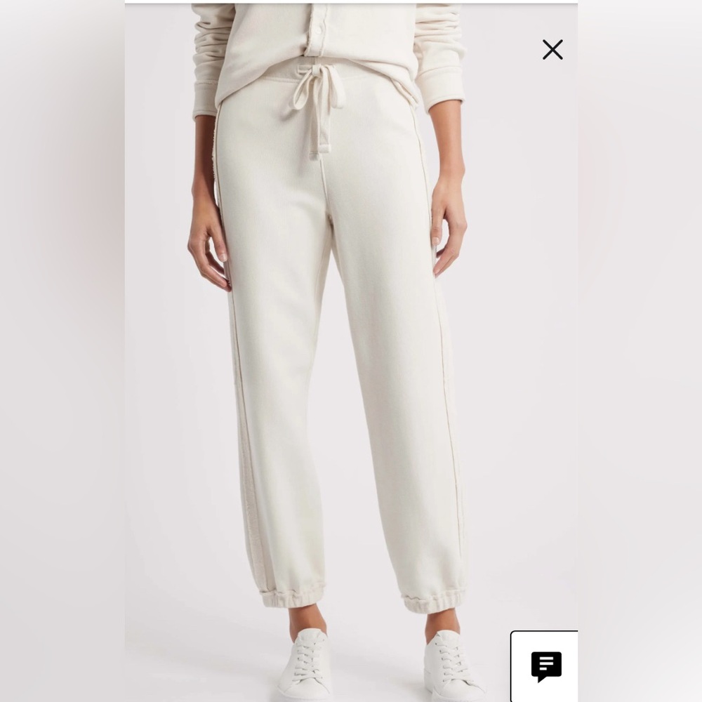 Frank And Eileen Sophie Cotton Joggers Vintage White Size S EUC